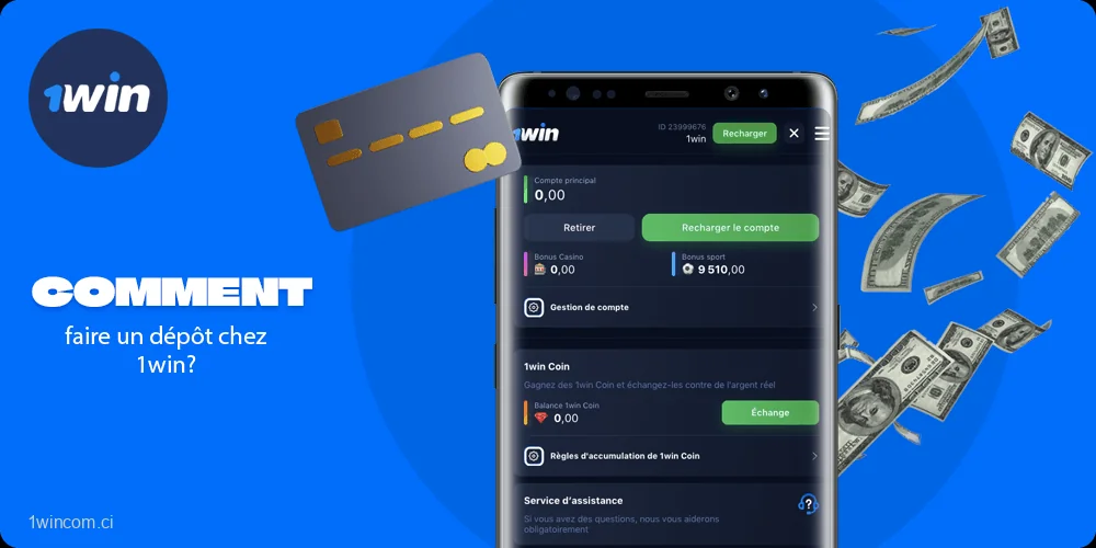 Étapes simples Comment effectuer un dépôt sur 1win